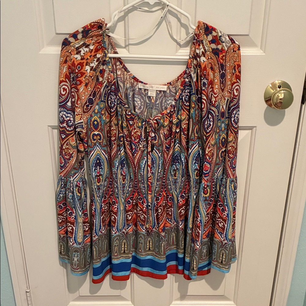 Boston Proper Multicolor Paisley Blouse